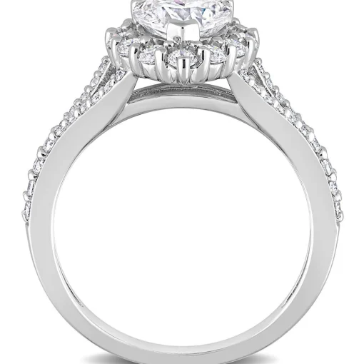Moissanite Heart Ring In Sterling Silver (1 3/5 Ct. Tw.)