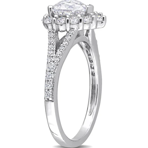 Moissanite Heart Ring In Sterling Silver (1 3/5 Ct. Tw.)