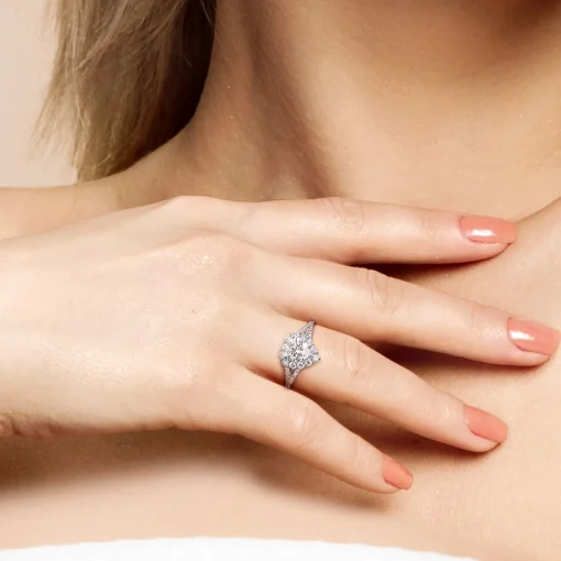 Moissanite Heart Ring In Sterling Silver (1 3/5 Ct. Tw.)