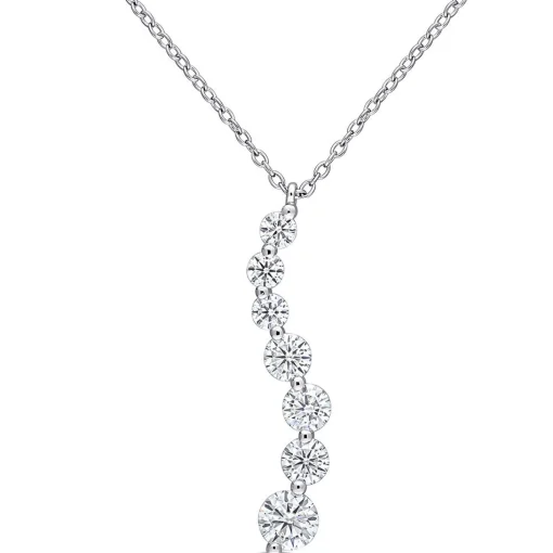 Moissanite Journey Pendant In Sterling Silver (1 1/2 Ct. Tw.)