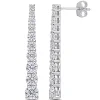 Moissanite Linear Earrings In Sterling Silver (2 3/4 Ct. Tw.)