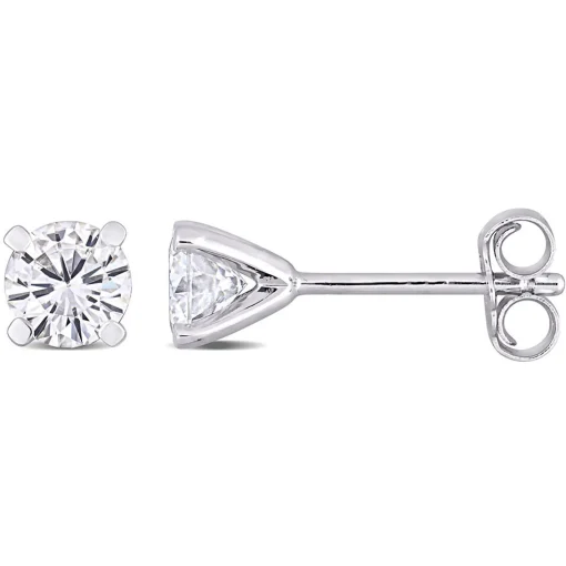 Moissanite Martini Stud Earrings In Sterling Silver (1 Ct. Tw.)