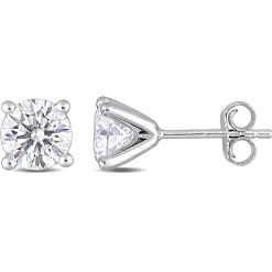 Moissanite Martini Stud Earrings In Sterling Silver (2 Ct. Tw.)