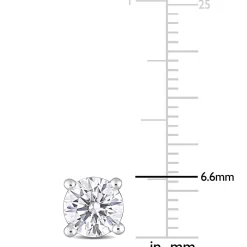 Moissanite Martini Stud Earrings In Sterling Silver (2 Ct. Tw.)