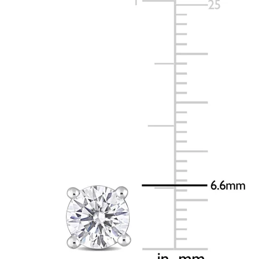 Moissanite Martini Stud Earrings In Sterling Silver (2 Ct. Tw.)