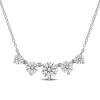 Moissanite Necklace With Five Stones In Sterling Silver (2 1/2 Ct. Tw.)