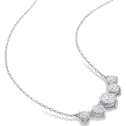 Moissanite Necklace With Five Stones In Sterling Silver (2 1/2 Ct. Tw.)