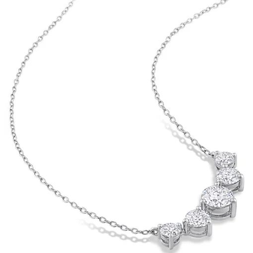 Moissanite Necklace With Five Stones In Sterling Silver (2 1/2 Ct. Tw.)