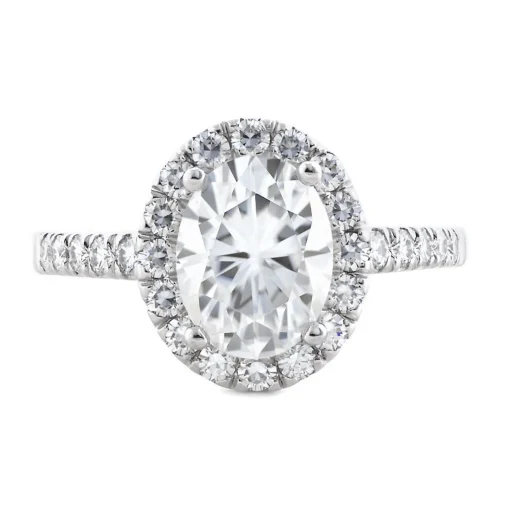Moissanite Oval Engagement Ring In 14K White Gold (2 3/4 Ct. Tw.)