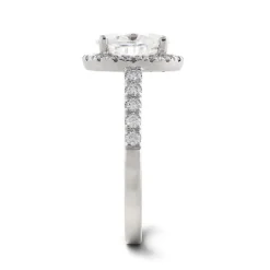 Moissanite Oval Engagement Ring In 14K White Gold (2 3/4 Ct. Tw.)