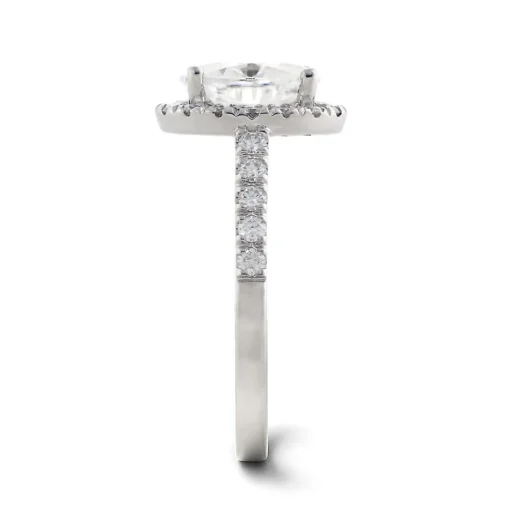 Moissanite Oval Engagement Ring In 14K White Gold (2 3/4 Ct. Tw.)