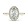 Moissanite Oval Halo Ring In 14K Yellow Gold (2 5/8 Ct. Tw.)