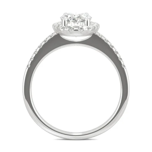 Moissanite Oval Halo Ring In 14K White Gold (2 5/8 Ct. Tw.)