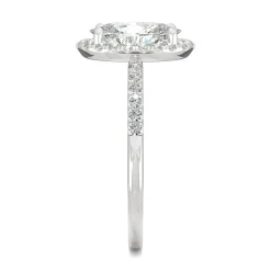 Moissanite Oval Halo Ring In 14K White Gold (2 5/8 Ct. Tw.)