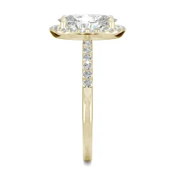 Moissanite Oval Halo Ring In 14K Yellow Gold (2 5/8 Ct. Tw.)