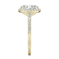 Moissanite Oval Halo Ring In 14K Yellow Gold (2 3/8 Ct. Tw.)