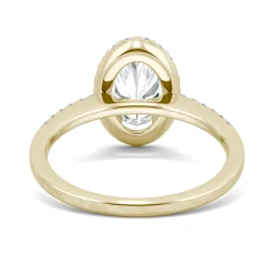 Moissanite Oval Halo Ring In 14K Yellow Gold (2 5/8 Ct. Tw.)
