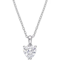 Moissanite Pendant Heart In Sterling Silver (1 Ct.)
