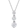 Moissanite Pendant With Three-Stone Drop In Sterling Silver (1 2/5 Ct. Tw.)