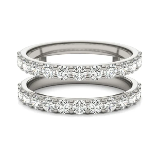 Moissanite Ring Enhancer In 14K White Gold