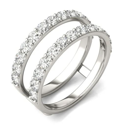 Moissanite Ring Enhancer In 14K White Gold