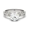 Moissanite Ring With Scroll Details In 14K White Gold (1 1/2 Ct. Tw.)