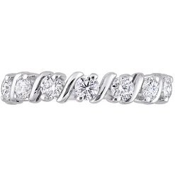 Moissanite Ring With S-Style Setting In Sterling Silver