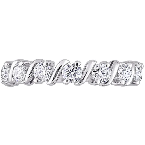 Moissanite Ring With S-Style Setting In Sterling Silver