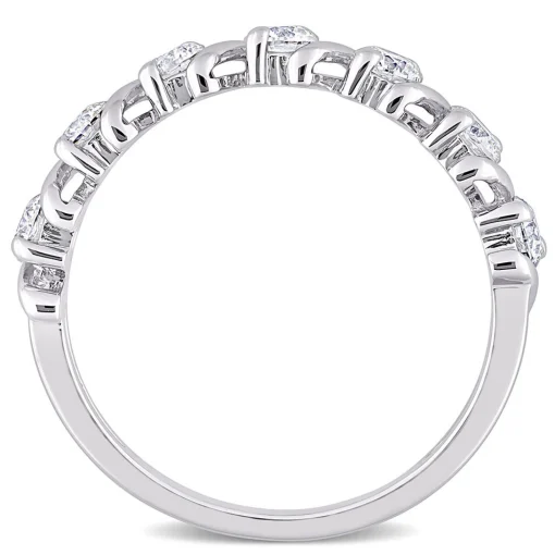Moissanite Ring With S-Style Setting In Sterling Silver