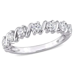 Moissanite Ring With S-Style Setting In Sterling Silver