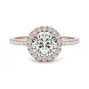 Moissanite Round Halo Ring In 14K Rose Gold (1 1/3 Ct. Tw.)