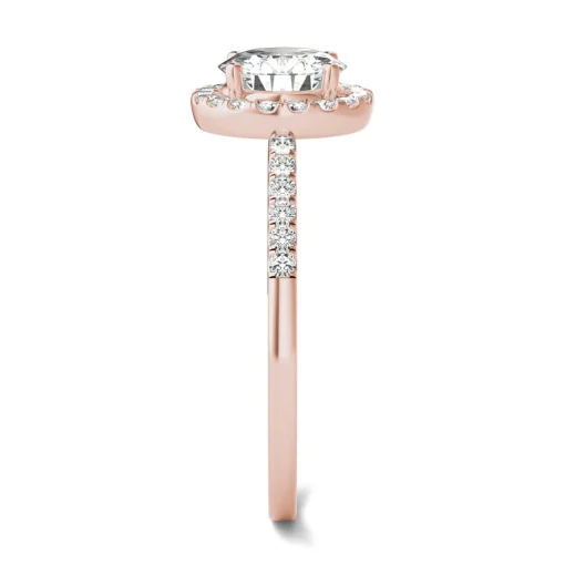 Moissanite Round Halo Ring In 14K Rose Gold (1 1/3 Ct. Tw.)