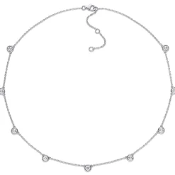 Moissanite Station Necklace In Sterling Silver (2 1/4 Ct. Tw.)
