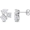 Moissanite Stud Earrings With Three Shapes In Sterling Silver