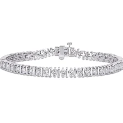 Moissanite Tennis Bracelet With Spacer Bars In Sterling Silver (4 1/2 Ct. Tw.)
