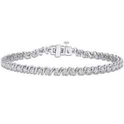 Moissanite Tennis Bracelet With "S" Links In Sterling Silver (2 3/4 Ct. Tw.)