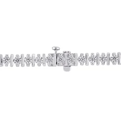 Moissanite Tennis Bracelet With Spacer Bars In Sterling Silver (4 1/2 Ct. Tw.)