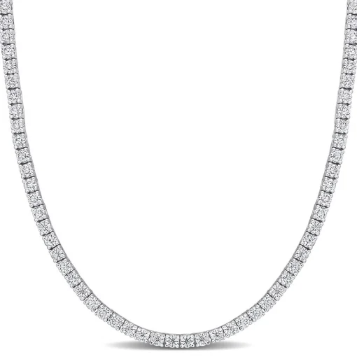 Moissanite Tennis Necklace In Sterling Silver (12 1/2 Ct. Tw.)
