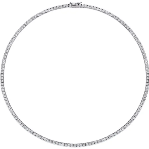 Moissanite Tennis Necklace In Sterling Silver (12 1/2 Ct. Tw.)