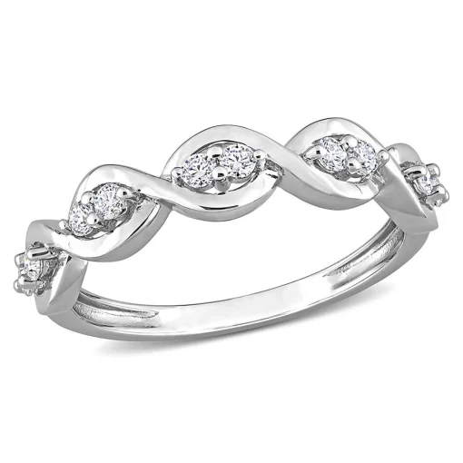 Moissanite Twist Ring In Sterling Silver (1/4 Ct. Tw.)