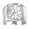 Monogram Initial Ring In Sterling Silver