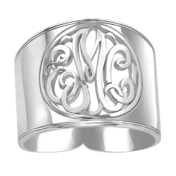 Monogram Initial Ring In Sterling Silver