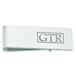 Monogram Money Clip In Sterling Silver