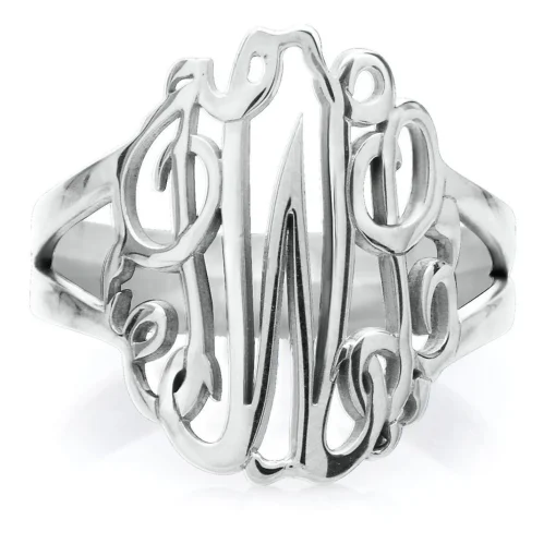 Monogram Ring In Sterling Silver