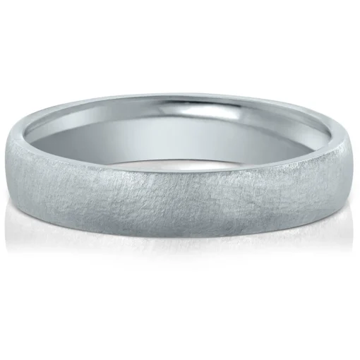 Moon Finish Band In Platinum, 4Mm