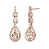 Morganite & 1/3 Ct. Tw. Diamond Drop Earrings In 10K Rose Gold