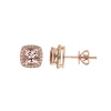 Morganite & 1/8 Ct. Tw. Diamond Stud Earrings In 10K Rose Gold