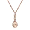 Morganite & 1/4 Ct. Tw. Diamond Pendant In 10K Rose Gold