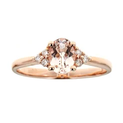 Morganite & 1/10 Ct. Tw. Diamond Ring In 10K Rose Gold