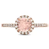 Morganite & 1/5 Ct. Tw. Diamond Ring In 10K Rose Gold